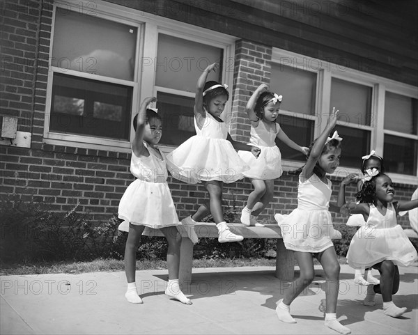 A Dance Group, Frederick Douglass Housing Project, Anacostia Neighborhood, Washington DC, USA, Photograph by Gordon Parks, July 1942