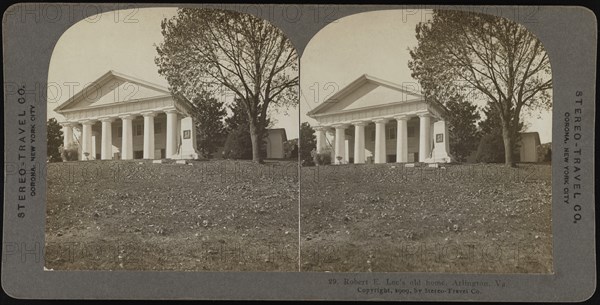 Robert E. Lee Mansion, Arlington, Virginia, USA, Stereo Card, Stereo-Travel, Co., 1909