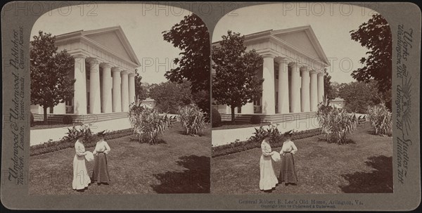 Robert E. Lee Mansion, Arlington, Virginia, USA, Stereo Card, Underwood & Underwood, 1903
