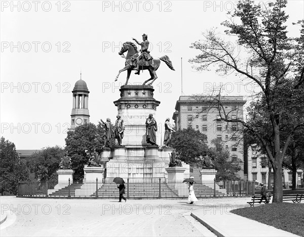 Washington Memorial, Capitol Park, Richmond, Virginia, USA, Detroit Publishing Company, 1908