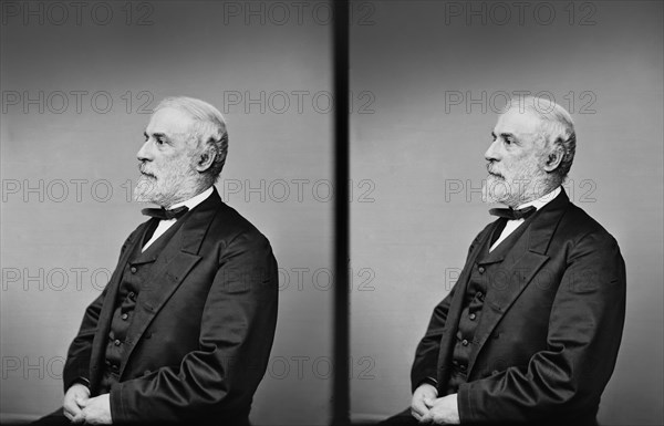 Robert E. Lee (1807-70), American and Confederate Soldier, Commander of Confederate States Army during American Civil War 1862-65, Half-length Seated Portrait, Brady-Handy Collection, 1860's