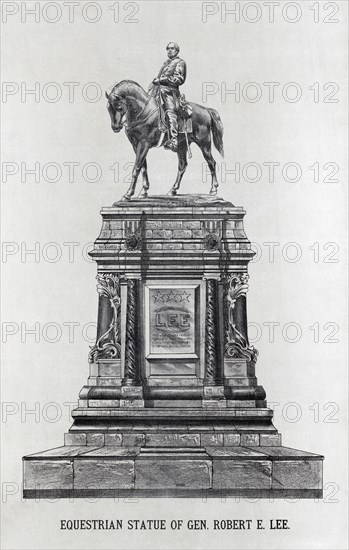 Equestrian Statue of Confederate General Robert E. Lee, Illustration, 1890