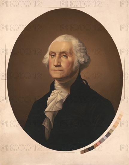 George Washington (1732-1799), 1st President of the United States, Head and Shoulders Portrait, Artist James Fuller Queen, 1870