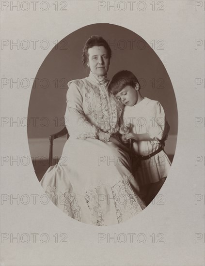 First Lady Edith Roosevelt, Portrait with son Quentin, Photograph by Frances Benjamin Johnston, 1903