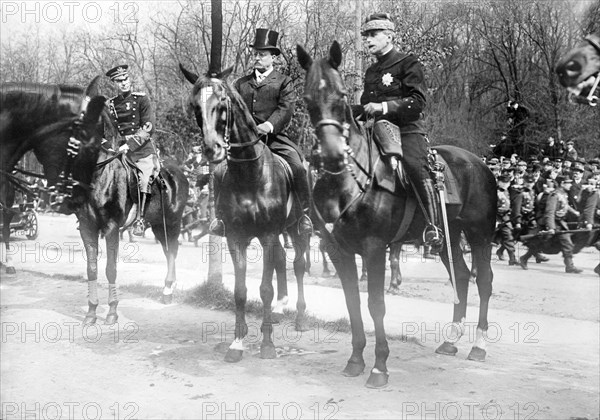 Theodore Roosevelt Riding Horse as part of Procession, Paris, France, Bain News Service, 1910