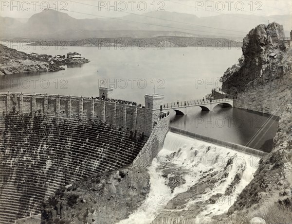 Theodore Roosevelt Dam and Lake, Arizona, USA, Photograph by McCulloch, Phoenix, Arizona, 1916