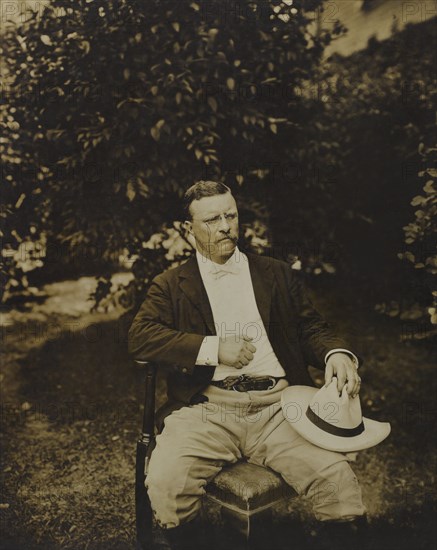 Theodore Roosevelt (1858-1919), 26th President of the United States 1901-09, Three-quarter Length Seated Portrait Outdoor, July 1903