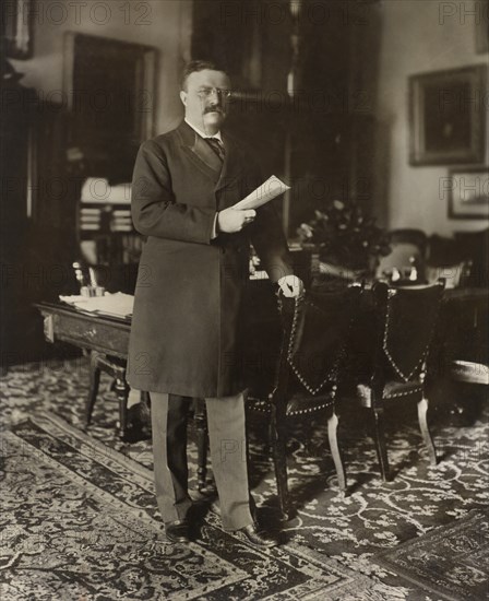 Theodore Roosevelt (1858-1919), 26th President of the United States 1901-09, Full-length Standing Portrait, Photograph by Barnett McFee Clinedinst, 1907