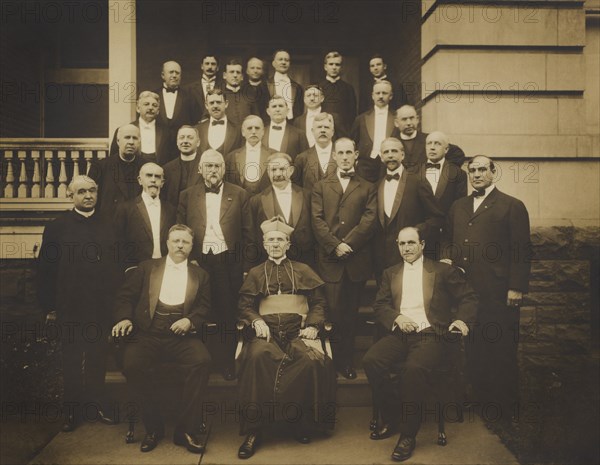 Ex-President Theodore Roosevelt with Bishop Michael J. Hoban, John Mitchell and others, Photograph by J.B. Schriever, 1910