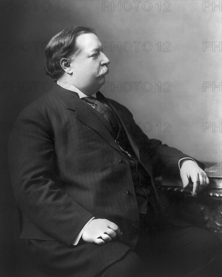 William Howard Taft (1857-1930), 27th President of the United States 1909-1913, 10th Chief Justice of the United States 1921-1930, Three-Quarter Length Portrait, Photograph by E. Chickering, 1908