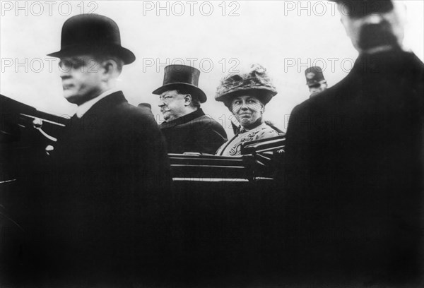 William Howard Taft and wife Helen Arriving at U.S. Capitol for Taft's Inauguration, Washington, D.C, USA, March 4, 1909