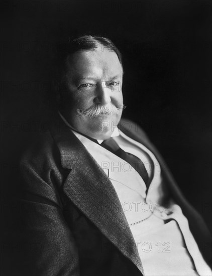 William Howard Taft (1857-1930), 27th President of the United States 1909-1913, 10th Chief Justice of the United States 1921-1930, Half-Length Portrait, Photograph by Bachrach-Washington DC, 1911