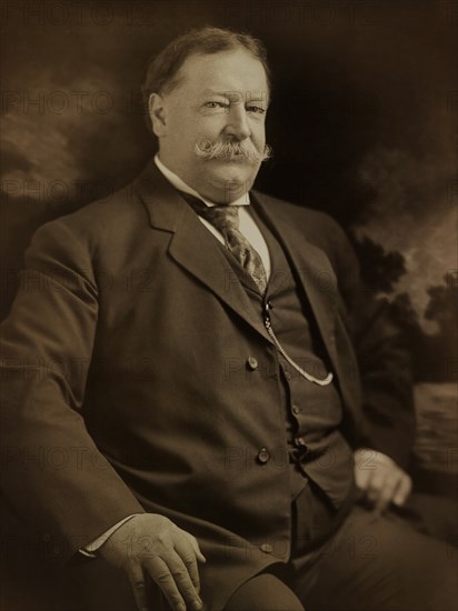 William Howard Taft, Half-Length Portrait while Serving as U.S. Secretary of War, Photograph by Julius Caesar Strauss, 1907