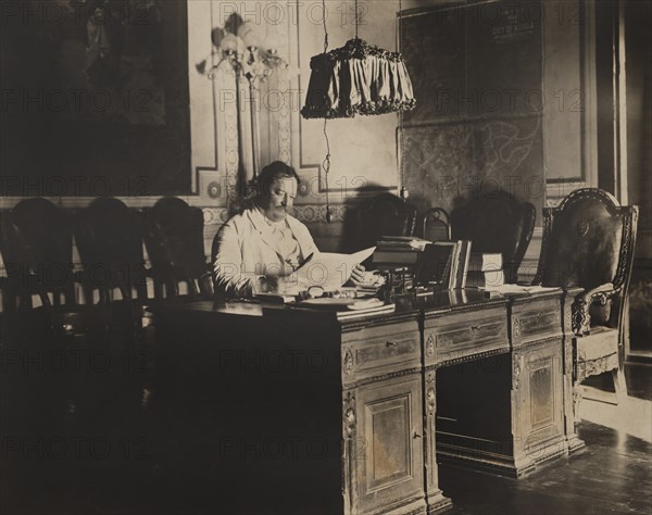 William Howard Taft, sitting at Desk in Office while Heading up the 2nd Philippine Commission (aka Taft Commission), Manila, Philippines, early 1900's