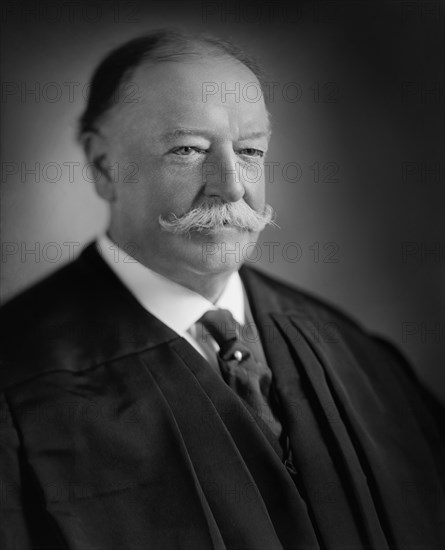 William Howard Taft (1857-1930), 27th President of the United States 1909-1913, 10th Chief Justice of the United States 1921-1930, Head and Shoulders Portrait as Chief Justice, Photograph by Harris & Ewing, 1920's