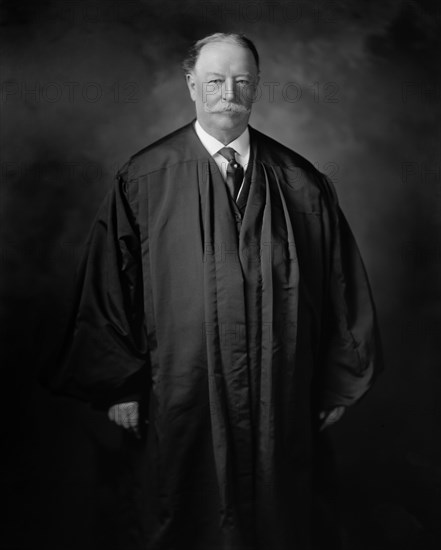 William Howard Taft (1857-1930), 27th President of the United States 1909-1913, 10th Chief Justice of the United States 1921-1930, Three-Quarter Length Portrait as Chief Justice, Photograph by Harris & Ewing, 1920's
