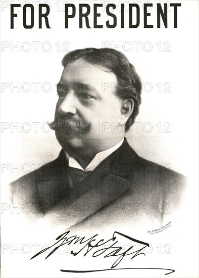 For President, William Howard Taft, Head and Shoulders Portrait, Presidential Campaign Poster, Walker Lith. & Pub. Co., 1908