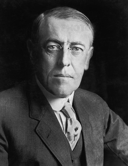 Woodrow Wilson (1856-1924) 28th President of the United States 1913-1921, Head and Shoulders Portrait, 1916