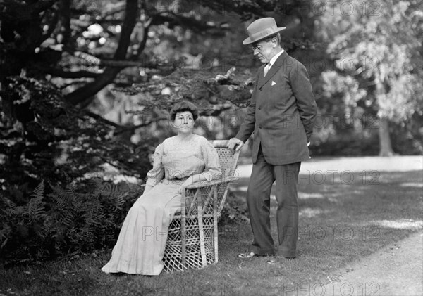 Princeton University President Woodrow Wilson Standing next to his First Wife Ellen Axson Wilson, Photograph by American Press Association, 1910