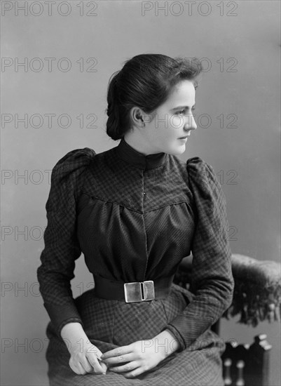 Edith Bolling (1872-1961), Second Wife of U.S. President Woodrow Wilson 1915-1924, Half-Length Seated Portrait, Photograph by C.M, Bell, early 1890's