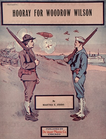 "Hooray for Woodrow Wilson", Sheet Music by Martha E. Johns, Published by Delmar Music Co., 1919