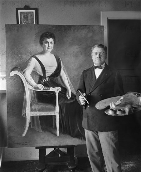 Artist Seymour M. Stone with Painting of First Lady Edith Bolling ...