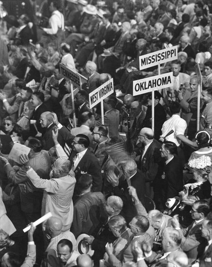 Attendees at Republican National Convention, International Amphitheatre, Chicago, Illinois, USA, photograph by Thomas J. O'Halloran, July 1952