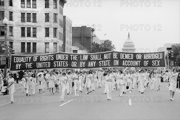 Women's Equal Rights Parade, Washington, D.C., USA, photograph by Thomas J. O'Halloran,  August 26, 1977