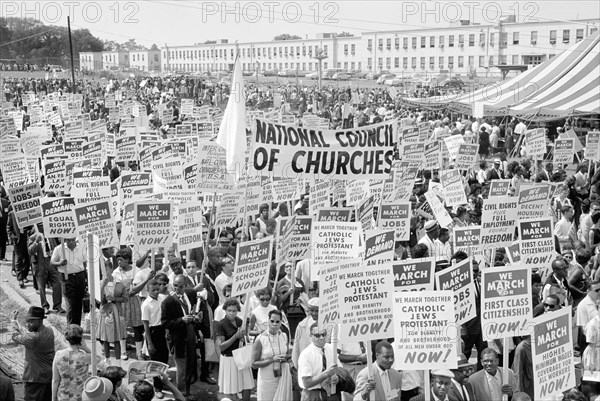 Marchers and Signs, March on Washington for Jobs and Freedom, Washington, D.C., USA, photograph by Marion S. Trikosko, August 28, 1963