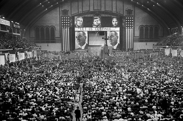 Democratic National Convention, General View, Boardwalk Hall, Atlantic City, New Jersey, USA, photograph by Warren K. Leffler, August 1964