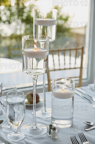 Candles on Wedding Reception Table