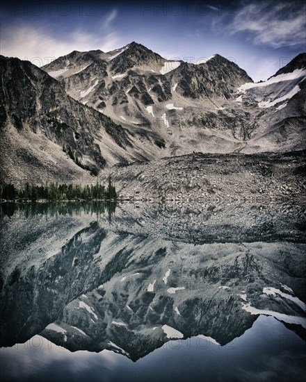 Lake and Mountain Scenic, Welsh Lakes, Purcell Mountains, British Columbia, Canada