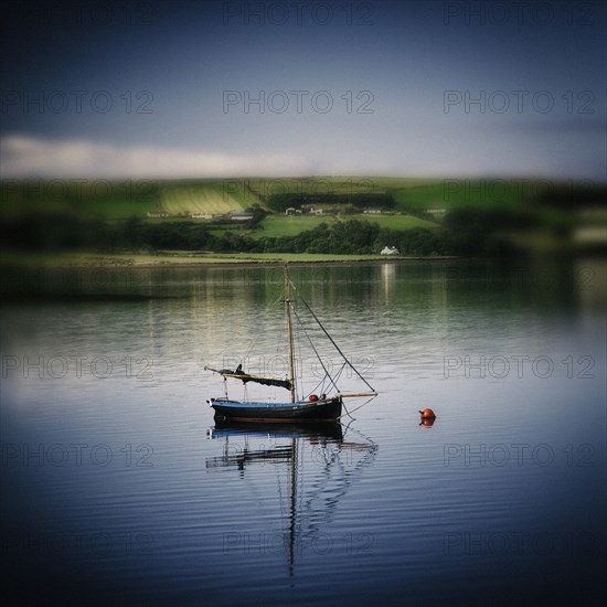 Moored Sailboat, Dingle Harbour, Dingle, Ireland