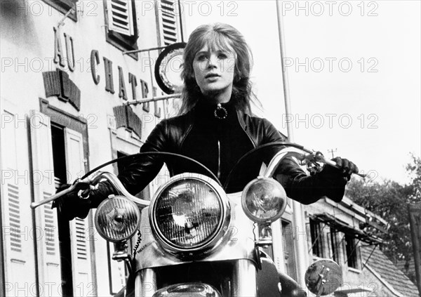 Marianne Faithful, on-set of the British-French Film, "The Girl on a Motorcycle", aka "La Motocyclette" and "Naked under Leather", Claridge Pictures, Inc., 1968