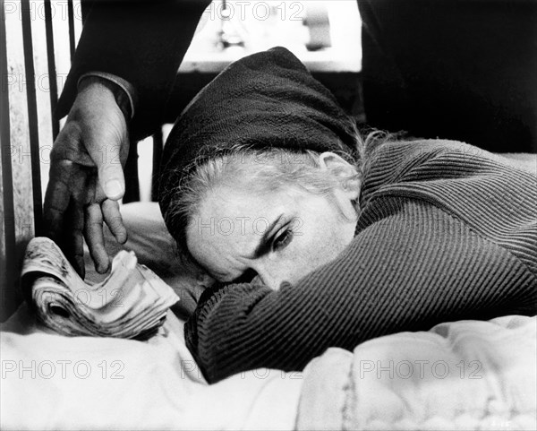 Ingrid Thulin, on-set of the Swedish Film, "The Silence", aka "Tystnaden" (original title), Svensk Filmindustri, 1963