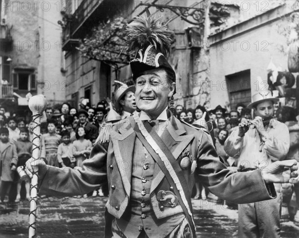 Toto, on-set of the Italian Film, "The Gold of Naples", aka "L'oro di Napoli",  Ponti-De Laurentiis Cinematografica, Paramount Pictures, 1954