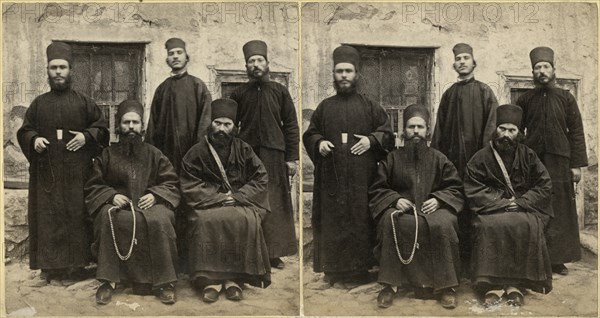 Sinai, Convent of Sinai, Abbot and Monks, Photographed & Published by Frank M Good, London, Good’s Eastern Series No 12, Stereo Card, 1860's