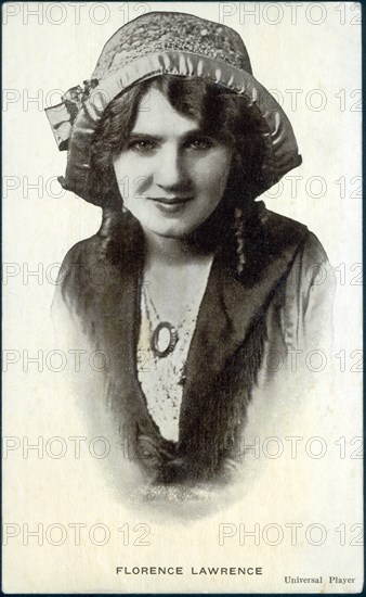Actress Florence Lawrence, Head and Shoulders Studio Portrait, Photograph by Frank C. Bangs, 1908