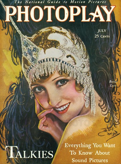 Bessie Love, Publicity Portrait, Cover of Photoplay Magazine, July 1929