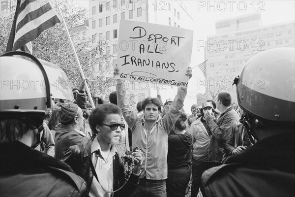 protest, demonstration, Iran hostage Crisis, politics, historical,