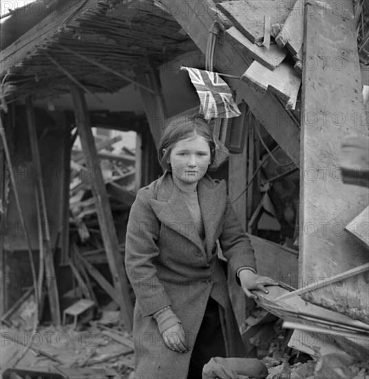 girl, bombing, WWII, World War II, London, historical,