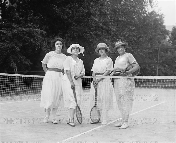 women, tennis, sports, recreation, 1920s, historical,