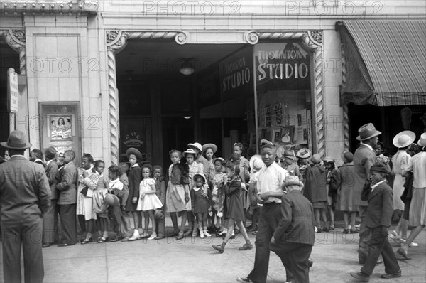 Children in front of Moving Picture Theater