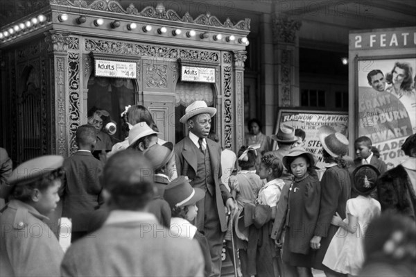 Children in front of Moving Picture Theater