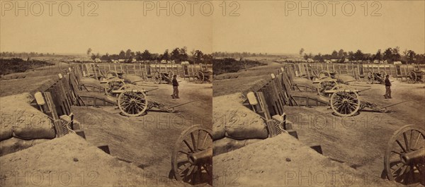 Fortifications and Weapons in a former Confederate Fort now occupied by Union Forces after Occupation of Atlanta