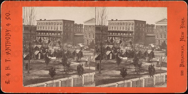 Federal Encampment outside Trout House and Masonic Hall