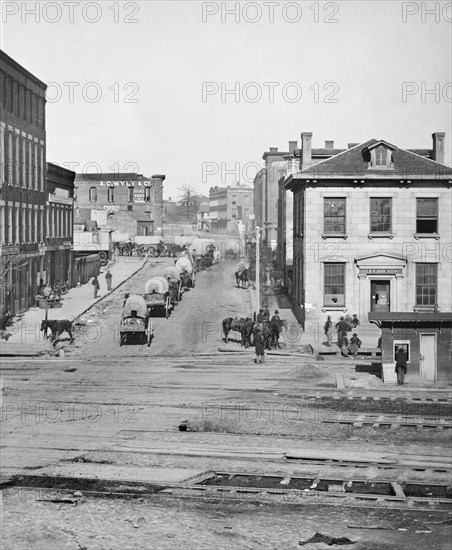 Street Scene showing Northward View across Tracks on Whitehall Street