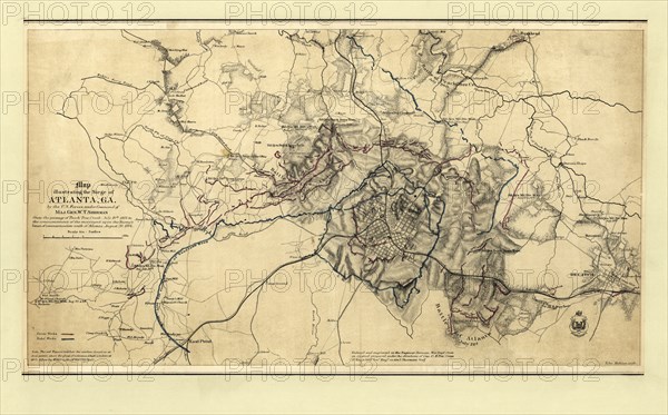 Map illustrating the Siege of Atlanta