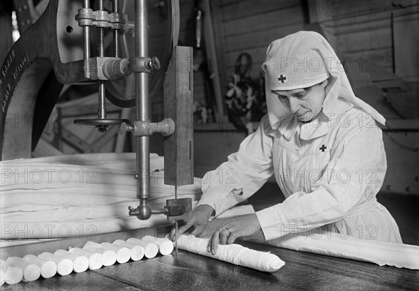 Female American Red Cross Worker Preparing Supplies for the Front
