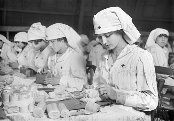 Female American Red Cross Workers Preparing Supplies for the Front
